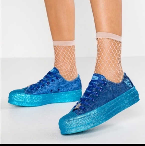 Converse Shoes - Converse x Miley Cyrus All Star Lift Sneaker Size 8 Platform Glitter Sneakers